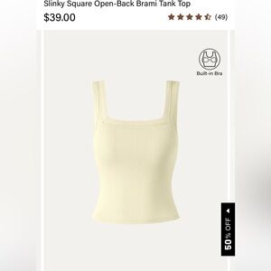 OGL Cream Slinky Square Open-Back Brami Tank Top